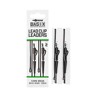 Карповая монтаж "Безопасная Клипса" KORDA Basix Lead Clip Leaders 50cm Camo Green 50lb