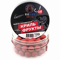 Бойлы насадочные Russian Baits Криль-Фрукты 14мм 100гр