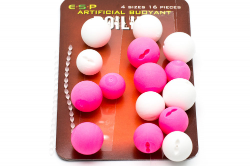 Плавающие искусственные приманки ESP, имитирующие бойлы, идеально подходят для ловли Карпа, Линя и крупного Леща. Различные размеры могут использоваться отдельно или в сочетании с натуральными насадками для балансировки. Плавающие приманки ESP Boilies WHITE/PINK