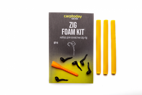 Набор для оснастки Зиг Риг Carptoday Tackle Zig Kit, желтая пенка и черный крепёж