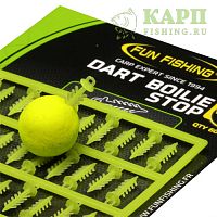 Стопора для быстрой фиксации бойлов FUN FISHING Dart Boilie Stop YELLOW