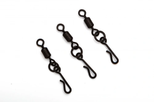 Быстросъемы с вертлюжком и промежуточным кольцом Carptoday Tackle Quick Change Flexi Ring Link Swive фото 2