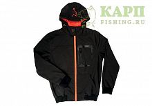 Куртка непродуваемая с капюшоном FOX Black & Orange Softshell Hoody