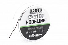 Поводковый материал в оплётке KORDA Basix Coated Hooklink Camo Green