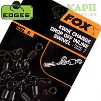 Вертлюжки с быстросъемом и колечком FOX EDGES™ Kwik Change Inline Swivel