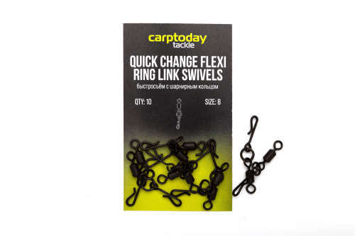 Быстросъемы с вертлюжком и промежуточным кольцом Carptoday Tackle Quick Change Flexi Ring Link Swive