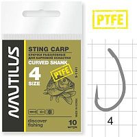 Крючки карповые NAUTILUS Sting Curved Shank S-1141PTFE